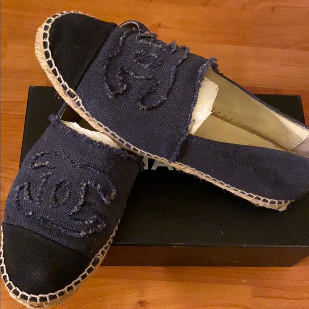CHANEL Denim Espadrilles